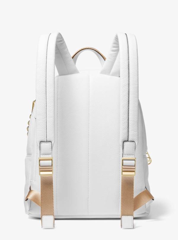 Damske Batohy Michael Kors Slater Medium Pebbled Leather Biele - Kabelky Michael Kors Akcia | CZUJQ-0832